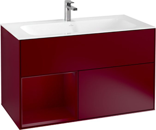 Мебель для ванной Villeroy & Boch Finion G030HBHB 100 с подсветкой и освещением стены фото 3