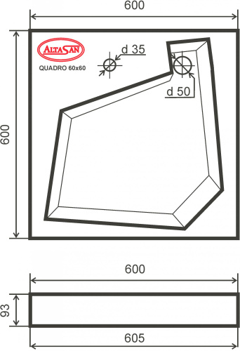 Раковина Altasan Quadro 60x60 фото 9