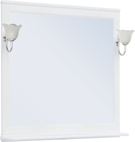 Зеркало Aquanet Валенса 105 белое, основа светильника хром