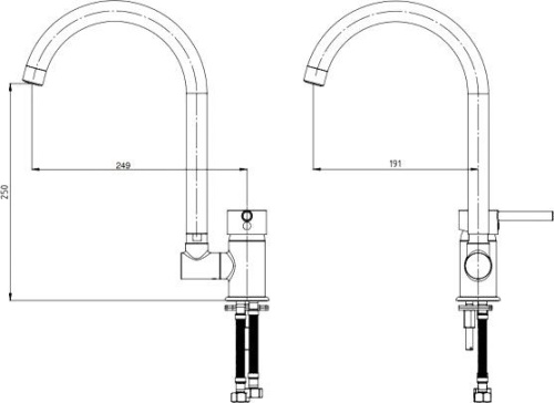 Смеситель GPD Espina MPN70 для кухонной мойки фото 6