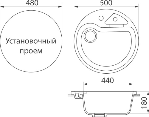 Мойка кухонная DIWO Тверь GWS-08K черная фото 2