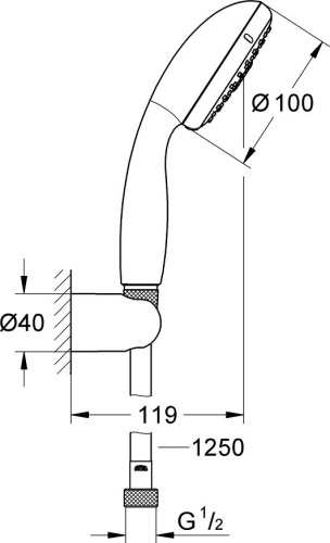 Душевой гарнитур Grohe New Tempesta 27799001 фото 2