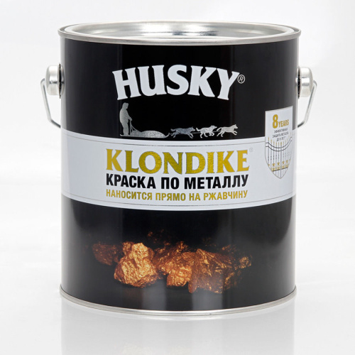 Краска Husky Klondike алкидная, по металлу 3в1, глянцевая, молотковая