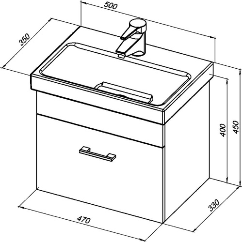 Мебель для ванной Aquanet Нота 50 Moduo Slim фото 6