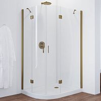 Душевой уголок Vegas Glass AFS-F 120*100 05 01 R профиль бронза, стекло прозрачное