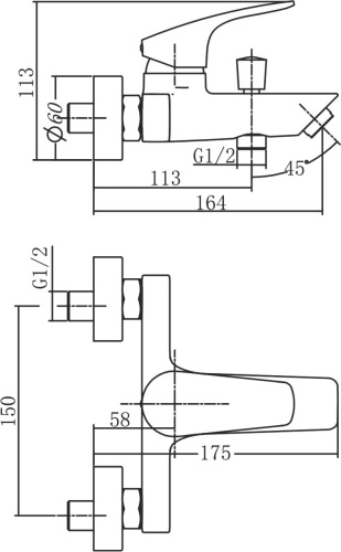 8 990 руб. Смеситель Aquanet Static AF330-20C для ванны с душем фото 2 Смеситель Aquanet Static AF330-20C для ванны с душем фото 2