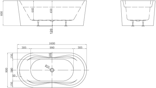 Акриловая ванна BelBagno BB407-1600-800 160x80 фото 3 Акриловая ванна BelBagno BB407-1600-800 160x80 фото 3