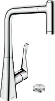 Смеситель Hansgrohe Metris Select M71 73806000 для кухонной мойки, хром