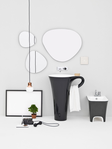 Раковина ArtCeram Cup OSL004 черная с белым фото 6