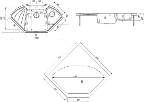 Мойка кухонная Florentina Капри антрацит фото 2