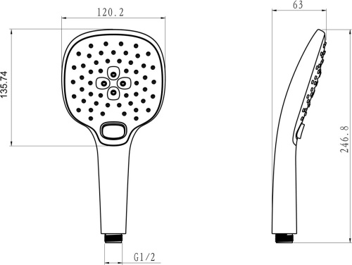 Душевая лейка Lemark LM0817CWhite