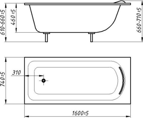 Ванна из искусственного камня Фэма Алассио 160x75 ручки хром фото 9