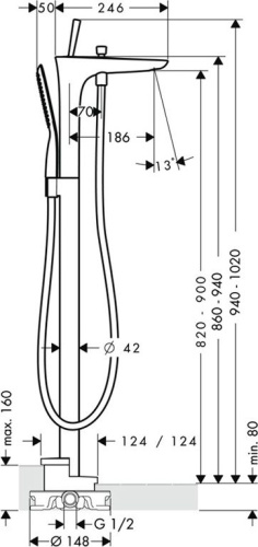 Смеситель Hansgrohe PuraVida 15473400 для ванны с душем фото 11