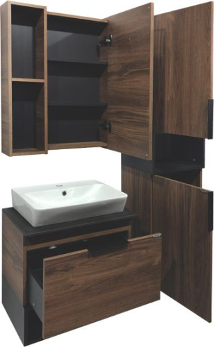 Мебель для ванной Comforty Штутгарт 60, подвесная, дуб тёмно-коричневый фото 5