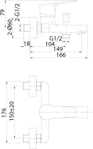 Смеситель Milardo Helic HELSB00M02 для ванны с душем, хром фото 3