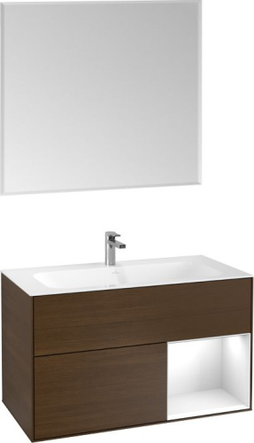 Мебель для ванной Villeroy & Boch Finion G040GFGN 100 с подсветкой и освещением стены фото 4