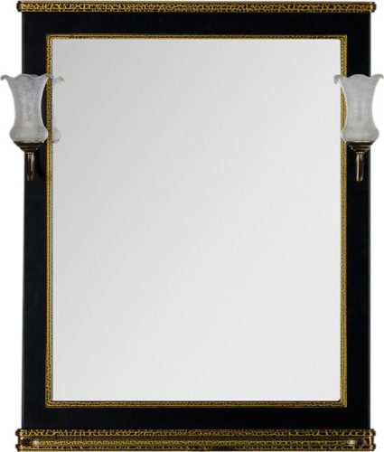 Зеркало Aquanet Валенса 80 черный краколет, золото фото 2
