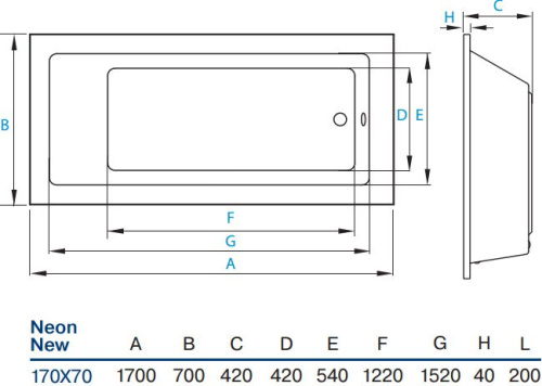 Акриловая ванна Koller Pool Neon new 170x70 фото 4