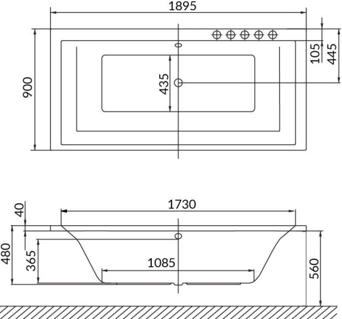 Акриловая ванна Excellent Crown Grand 190x90 фото 6