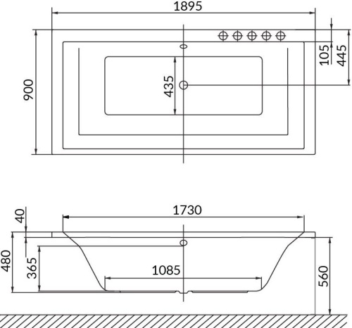 Акриловая ванна Excellent Crown Grand 190x90 фото 6