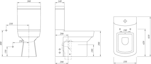 Унитаз-компакт Kale Basics 7112234000 с функцией биде фото 3