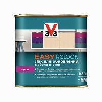 Лак V33 EASY RELOOK для обновления мебели и стен, полуматовый, ФУКСИЯ