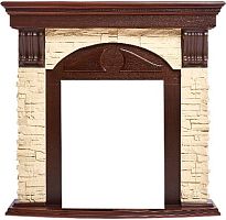 Портал Firelight Torre Classic U камень слоновая кость, шпон темный дуб, угловой