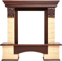 Портал Firelight Forte Classic камень бежевый, шпон темный дуб