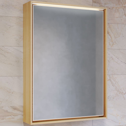 Зеркало-шкаф Raval Frame 60 дуб сонома, с подсветкой фото 3