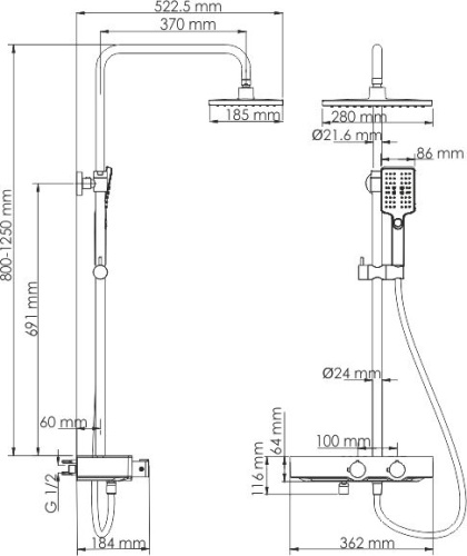 Душевая стойка Wasserkraft A11301 Thermo фото 13