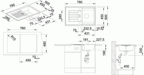 Мойка кухонная Blanco Zia 45 S 514726 белая фото 3