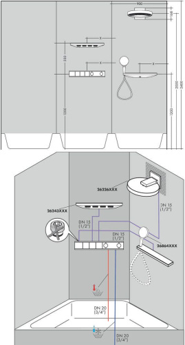 Термостат Hansgrohe RainSelect 15381000 для ванны с душем фото 3