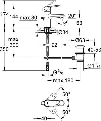 Смеситель Grohe Europlus II 33156002 для раковины фото 6