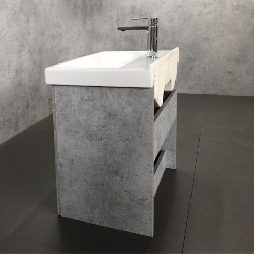 Мебель для ванной Comforty Осло 60, подвесная, бетон светлый фото 7