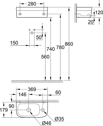 Рукомойник Grohe Euro Ceramic 3932700H фото 4