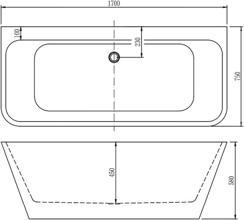 Акриловая ванна Aquanet Perfect 260056 170, белая матовая фото 8