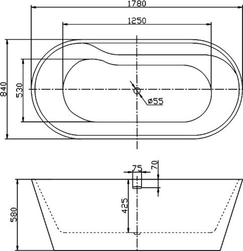 Акриловая ванна BelBagno BB14 180x80 фото 3