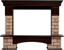 Портал Firelight Forte Wood 30U камень коричневый, шпон темный дуб, угловой