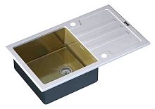 Мойка кухонная Zorg Inox Glass GL-7851-WHITE-BRONZE белое стекло