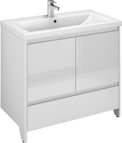 Мебель для ванной Velvex Klaufs 80.2D.1Y белая, напольная фото 5