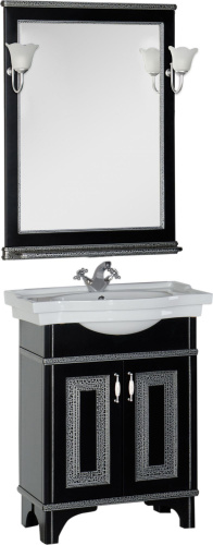 Зеркало Aquanet Валенса 70 черный краколет, серебро фото 3