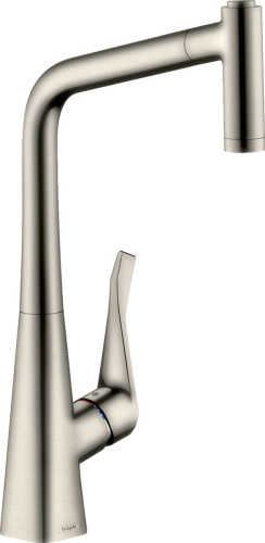 Смеситель Hansgrohe Metris M71 14780800 для кухонной мойки, сталь
