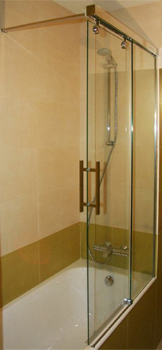 Шторка на ванну GuteWetter Slide Pearl GV-862 правая 85 см стекло бесцветное, профиль хром фото 2