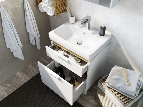 Комплект Унитаз-компакт Cersanit Parva new clean on с микролифтом + Мебель для ванной STWORKI Дублин 60 фото 5