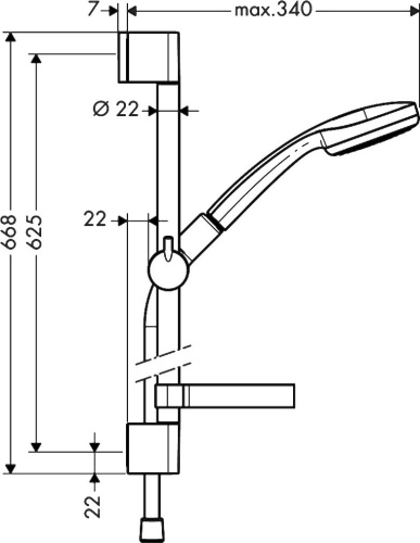 Душевой гарнитур Hansgrohe Croma 100 1jet 27717000 Unica'C фото 11