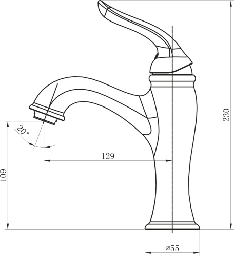 Смеситель BelBagno Tiffani TIF LVM CRM для раковины фото 2