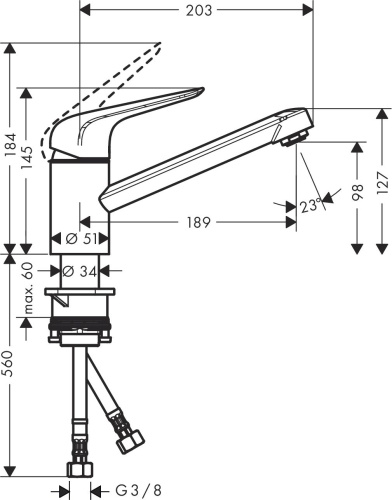 Смеситель Hansgrohe Focus M42 71808000 для кухонной мойки, хром фото 6
