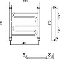 Полотенцесушитель водяной Aquanerzh Зигзаг 60х40