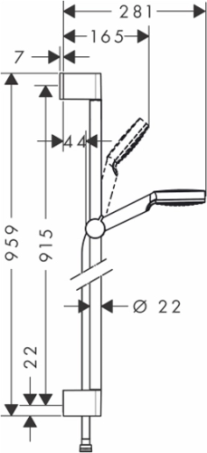 Душевой гарнитур Hansgrohe Crometta 1jet 900 26537400 фото 2