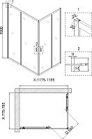 Душевой уголок Niagara Nova NG-6610-08 120x80, прямоугольный